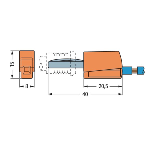 Banana plug for socket 4 mm Ø orange image 3