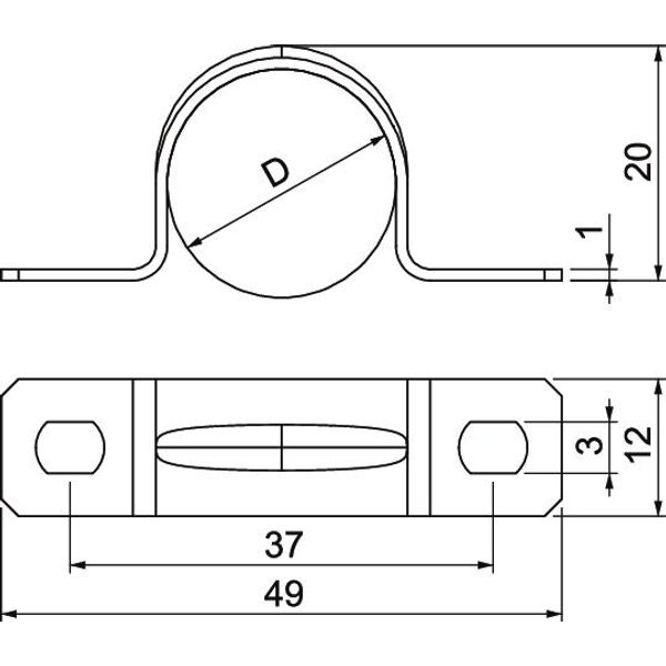 605 20 A4 Fastening clip two lobe 20mm image 2