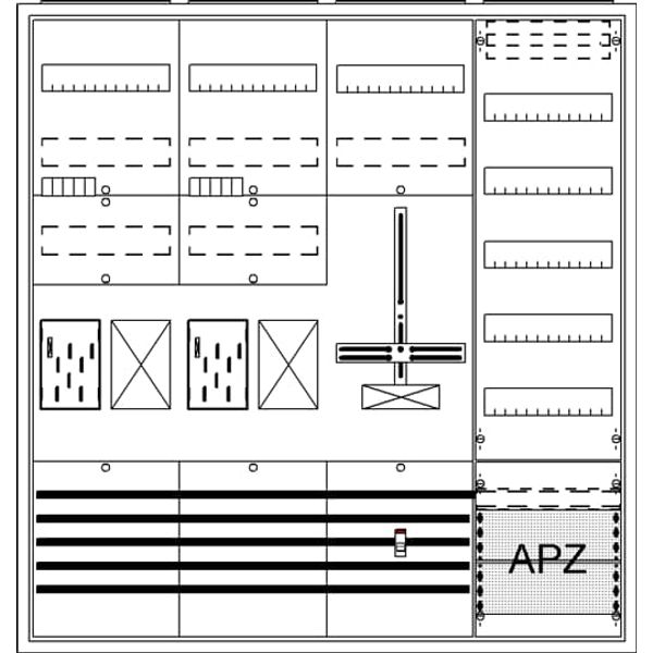 BA47BH Meter board, Field width: 4, Rows: 57, 1100 mm x 1050 mm x 215 mm, Isolated (Class II), IP31 image 37