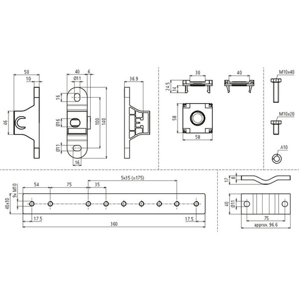 Equipotential bonding bar for Ex areas of zone 1/21, 2/22 1x flat and  image 2