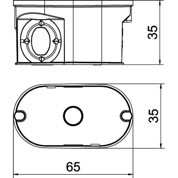 UG 30-WA-D UP Flush-mounted outlet box with cover ¨2x35mm, H35 image 2