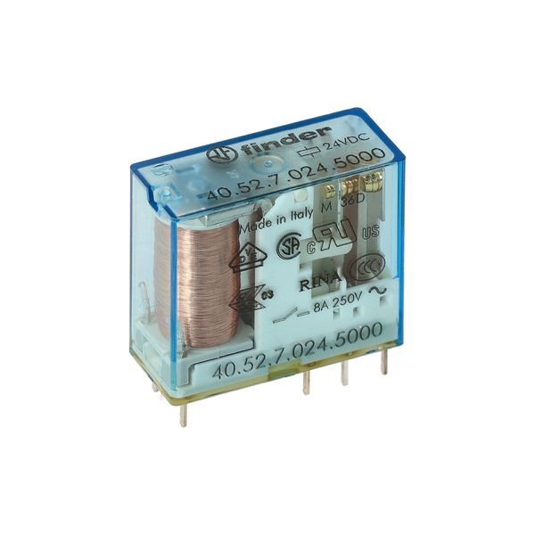 PCB/Plug-in Rel. 5mm.pinning 2CO 8A/24VDC/SEN/Agni+Au (40.52.7.024.5000) image 5