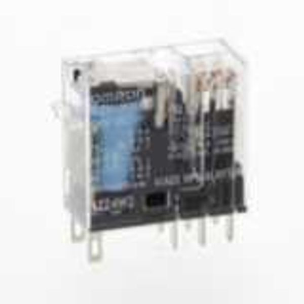 Relay, plug-in, DPDT, 5 A, mech. & LED indicator, diode, 6 VDC image 2