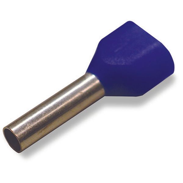 Twin ferrule Sleeve for 2 x 2.5 mm / AWG 14 insulated blue image 2