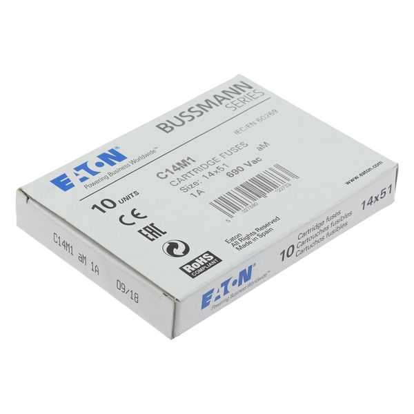 Fuse-link, LV, 1 A, AC 690 V, 14 x 51 mm, aM, IEC image 13