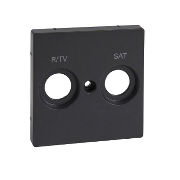 Central plate marked R/TV+SAT for antenna socket-outlet, anthracite, System M image 2