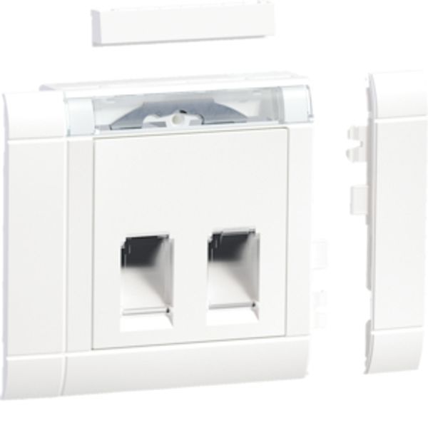 Mounting set 2-gang for RJ45 modular Jack Type 10 frontmounting traffi image 1