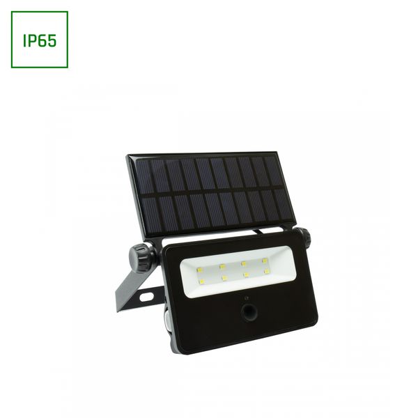 NOCTIS SOLARIS MINI FLOODLIGHT 2W CW 110DEG IP65 175X145X30MM BLACK image 1