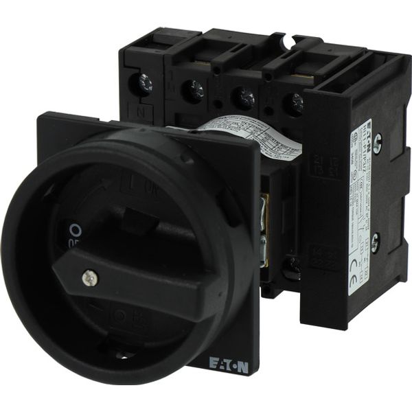 Main switch, P1, 40 A, rear mounting, 3 pole + N, 1 N/O, 1 N/C, STOP function, With black rotary handle and locking ring, Lockable in the 0 (Off) posi image 4