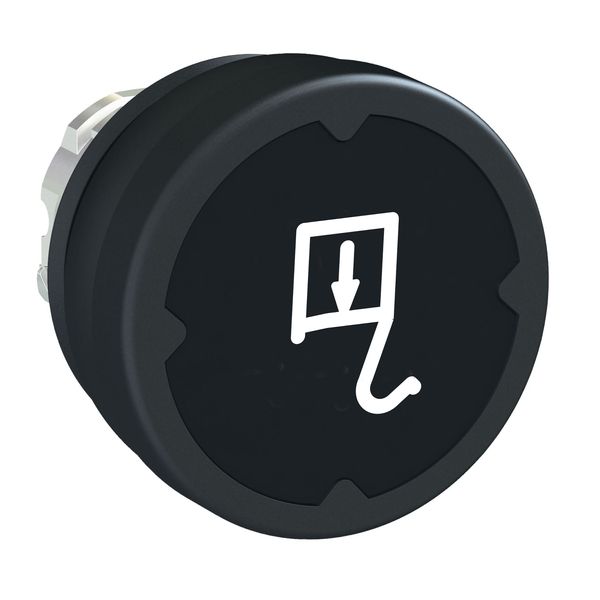 pushbutton head for harsh environment - black - with marking-legend rotated 90° image 1