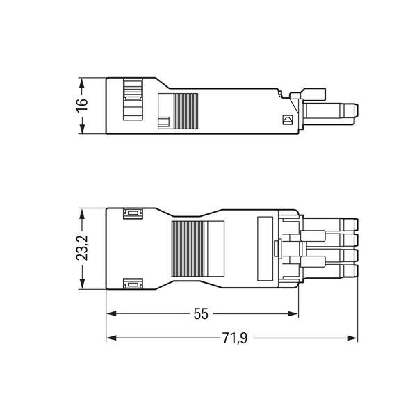 Socket with strain relief housing 4-pole white image 8