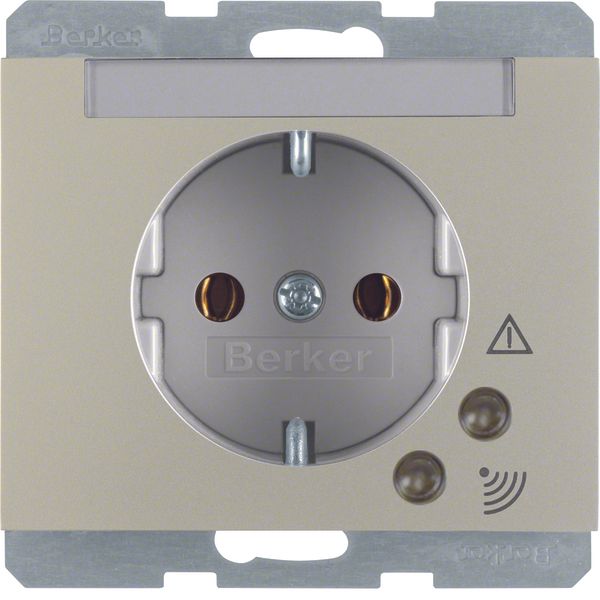SCHUKO socket outlet w. overvoltage protection, K.5, stainless steel,  image 1