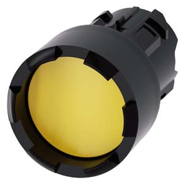 Pushbutton, 22 mm, round, plastic, yellow, Front ring, raised, castellated 3SU1000-0DB30-0AA0-Z Y11 image 2