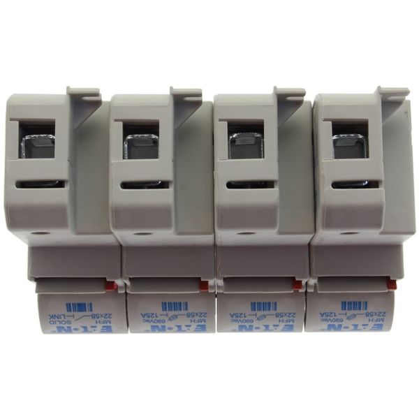 Fuse-holder, low voltage, 125 A, AC 690 V, 22 x 58 mm, 3P + neutral, IEC, UL image 3