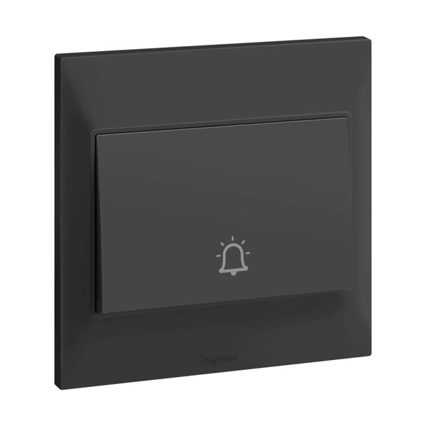 Switch Bell Push 6A 7X7 Black, Legrand-Belanko S image 1