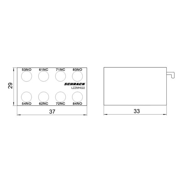 Auxiliary contact front-type for CUBICO Mini, 2NO+2NC image 12