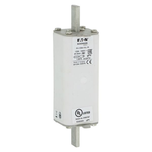 Fuse-link, high speed, 125 A, DC 1500 V, 1XL, 51 x 189 mm, gPV, IEC, UL, with indicator image 18