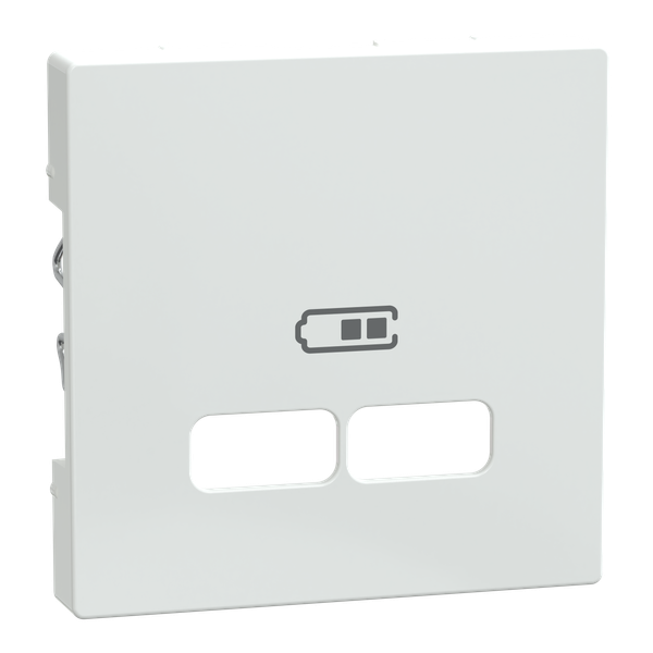 System M central plate USB charger active white image 5