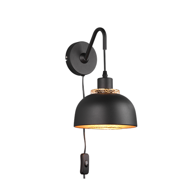 Punch wall lamp E27 matt black image 1