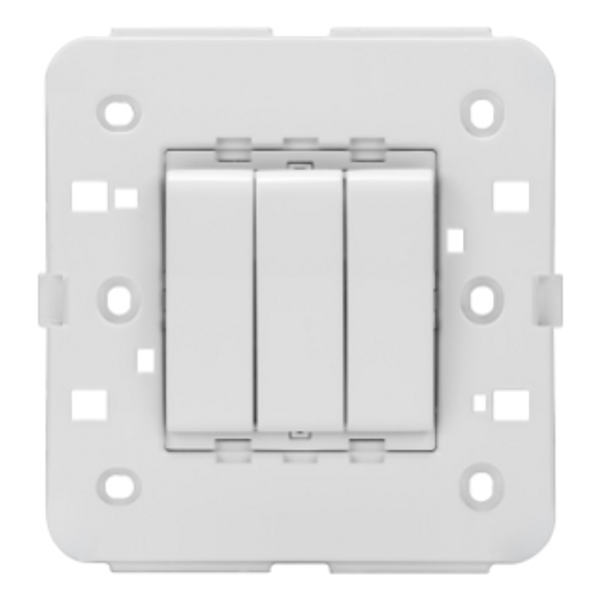 ONE-WAY SWITCH 1P 250V ac - 10AX - BRITISH STANDARD - 3 GANGS - WHITE - CHORUSMART image 1