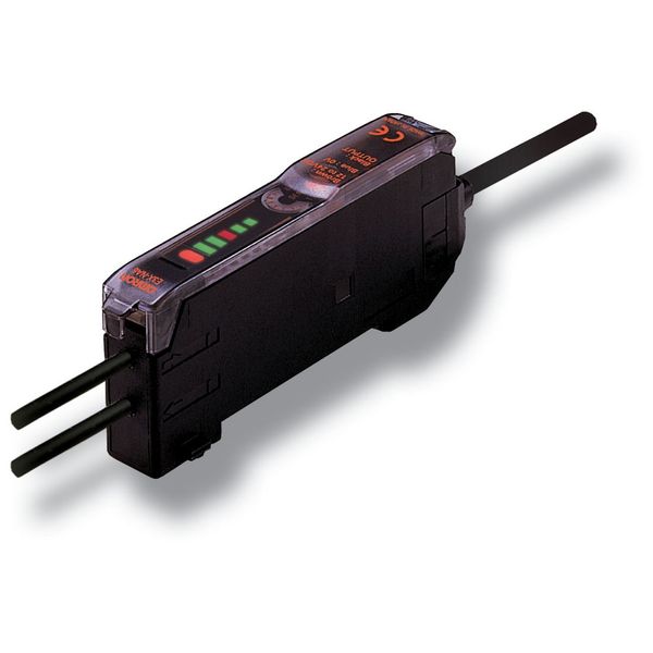 Photoelectric sensor, optical fibre amplifier, bar LED display, DC, 3- image 1