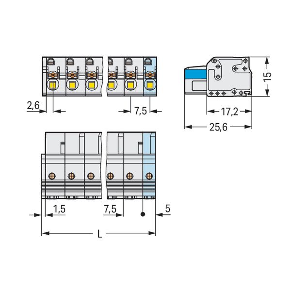 1-conductor female connector push-button Push-in CAGE CLAMP® light gra image 5