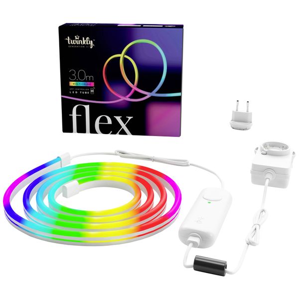 RGB light Flex, 3 meter long starter, White, BT+WiFi, Gen II, IP20, Plug C image 1