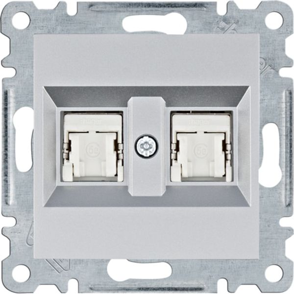 Prise double RJ45 - argent image 1