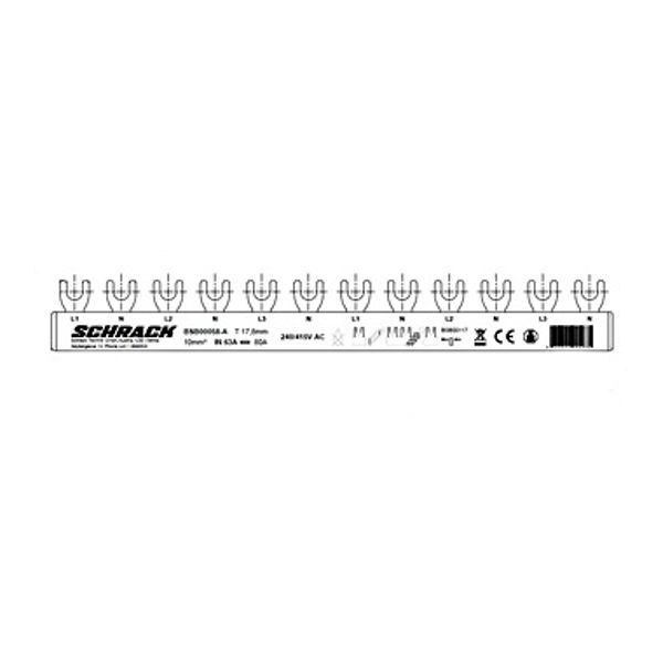 Busbar, 6 x MCB 1+N, 4-pole, 12MW, 10mmý image 1