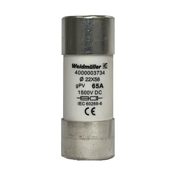 Safety fuse insert, gPV, 65 A, 22 x 58 mm image 1