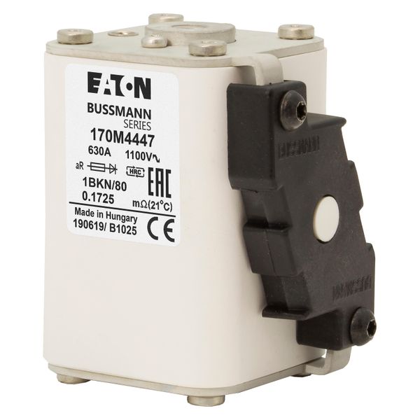 Fuse-link, high speed, 630 A, AC 1100 V, size 1, 53 x 69 x 80 mm, aR, IEC, UL, single indicator image 6