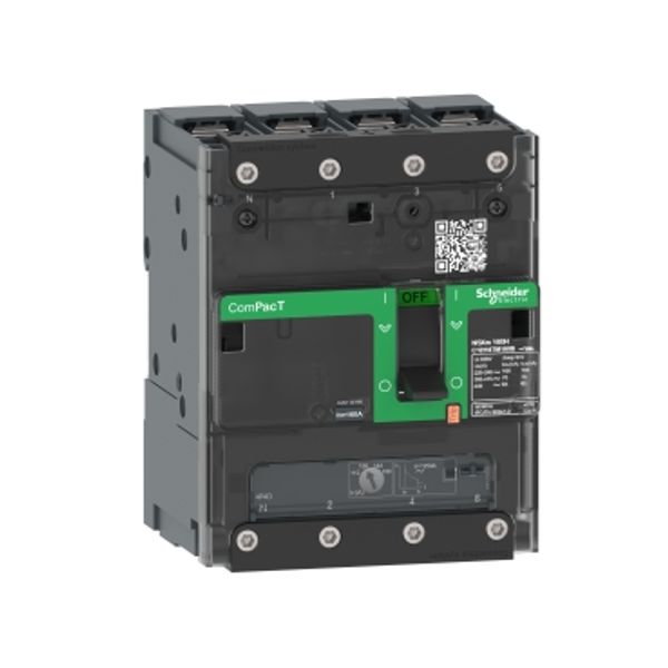 Circuit breaker, ComPacT NSXm 160N, 50kA/415VAC, 4 poles 3D (neutral not protected), TMD trip unit 160A, lugs/busbars image 2