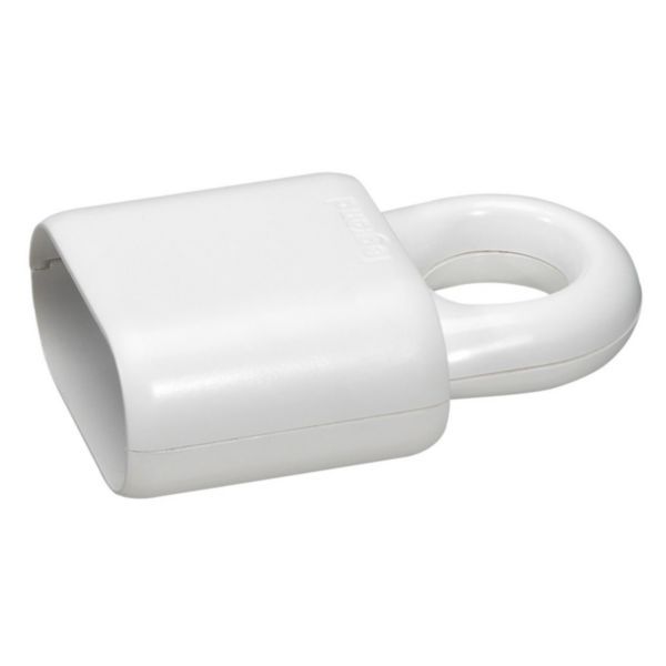 6A flat female plug without plastic earth - with extraction ring - blister pack - white image 1