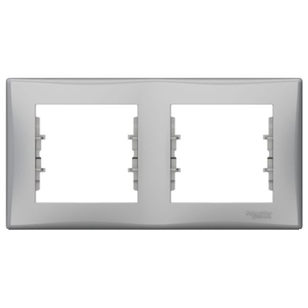 Sedna - horizontal 2-gang frame - aluminium image 1