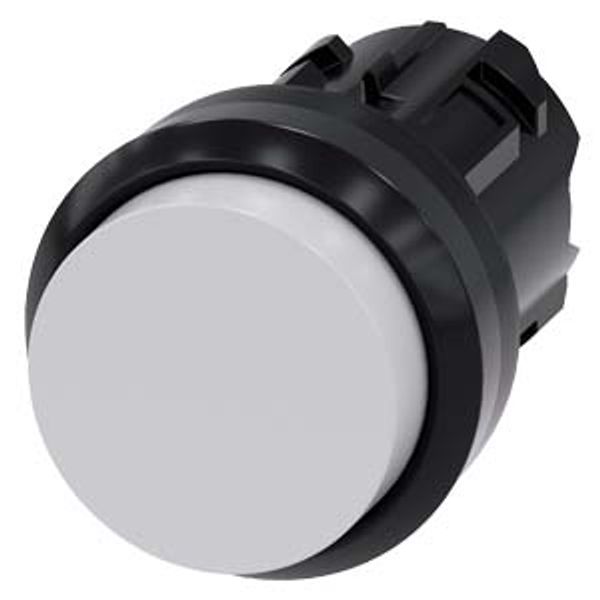 Pushbutton, 22 mm, round, plastic, white, pushbutton, raised, momentary contact 3SU1000-0BB60-0AA0-Z Y12 image 1