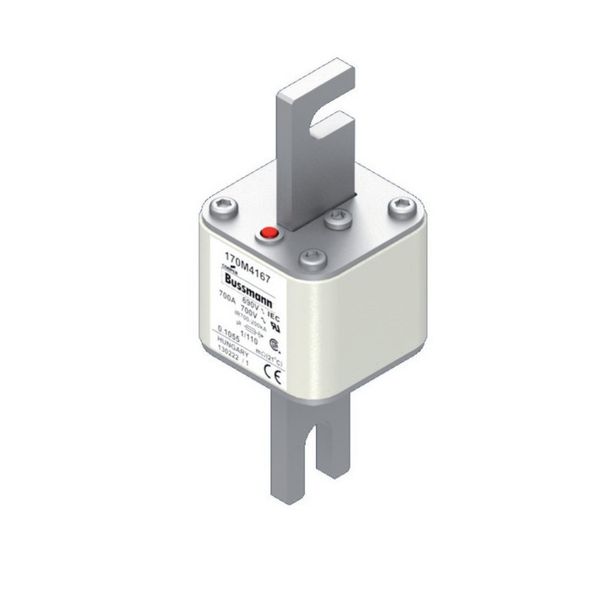 Fuse-link, high speed, 700 A, AC 690 V, DIN 1, 53 x 66 x 138 mm, aR, DIN, IEC, single indicator image 5