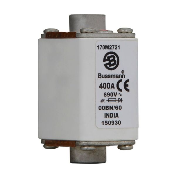 Fuse-link, high speed, 400 A, AC 690 V, size 00, 30 x 48 x 64 mm, aR, IEC, visual indicator image 2