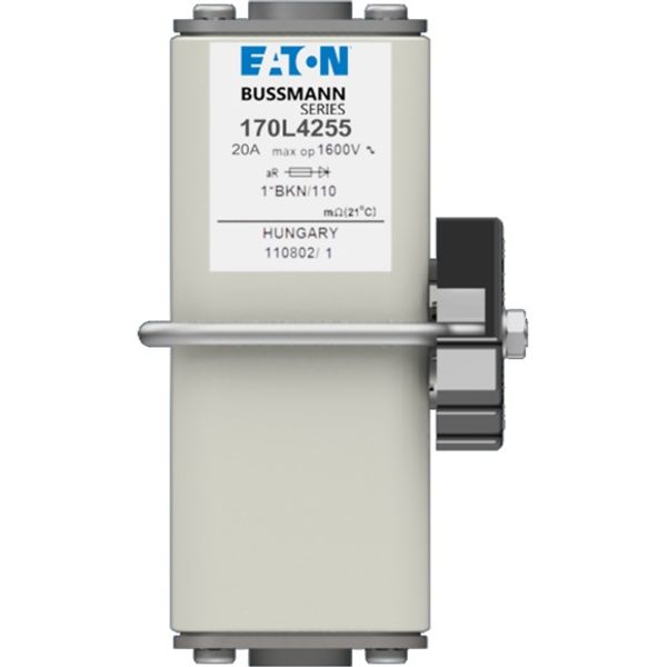 Fuse-link, high speed, 20 A, AC 1600 V, compact size 1, 43 x 63 x 110 mm, aR, IEC, single indicator image 1