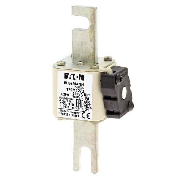 Fuse-link, high speed, 450 A, AC 690 V, compact size 1, 45 x 59 x 102 mm, aR, IEC, UL, single indicator image 1