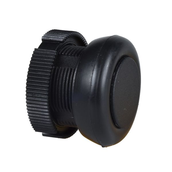 Harmony XAC, Push button head, plastic, black, booted, spring return image 1