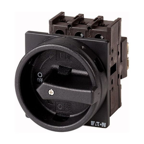 Main switch, P1, 32 A, flush mounting, 3 pole, 2 N/O, 2 N/C, STOP function, With black rotary handle and locking ring image 4