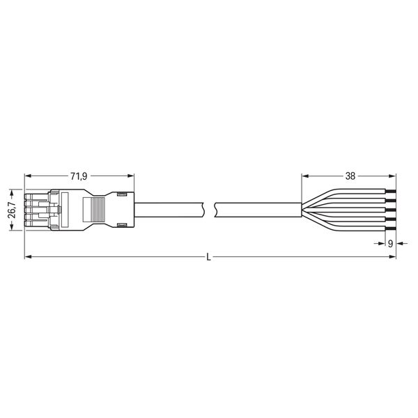 pre-assembled connecting cable Eca Socket/open-ended light green image 4