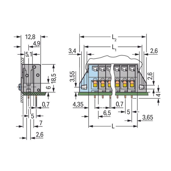 PCB terminal block;push-button;2.5 mm²;gray image 1