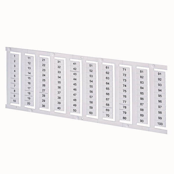 Allen-Bradley 1492-M6X12V1-50 Connection Products, 1492-M6x12 Marker Card, Repeat Sequence Printing, Vertical Text, 1-50 Blocks of 50 image 1