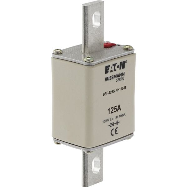 Fuse-link, high speed, 125 A, DC 1000 V, NH1, 40 x 53 x 135 mm, gBat, IEC, bolted connection image 2