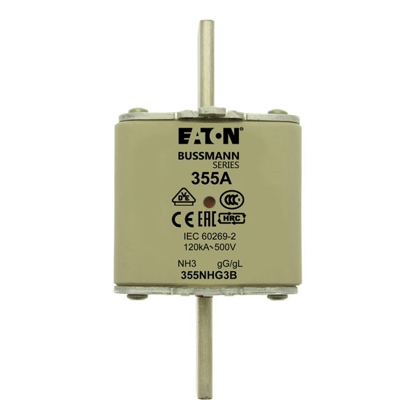 Fuse-link, low voltage, 355 A, AC 500 V, NH3, gL/gG, IEC, dual indicator image 7
