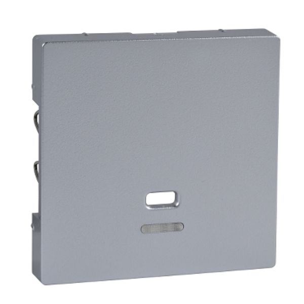 Central plate with indicator window for pull-cord switch, aluminium, System M image 2
