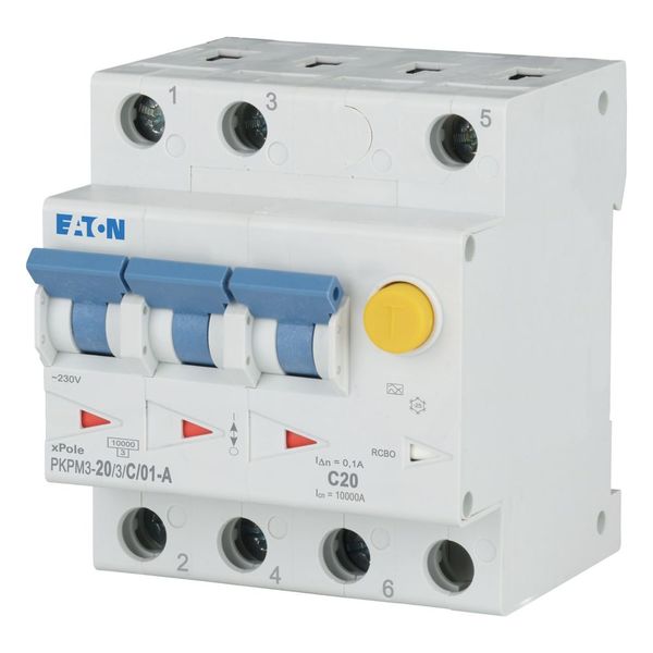 RCD/MCB combination, 20 A, 100 mA, MCB trip characteristic: C, 3p, RCD trip characteristic: A image 3