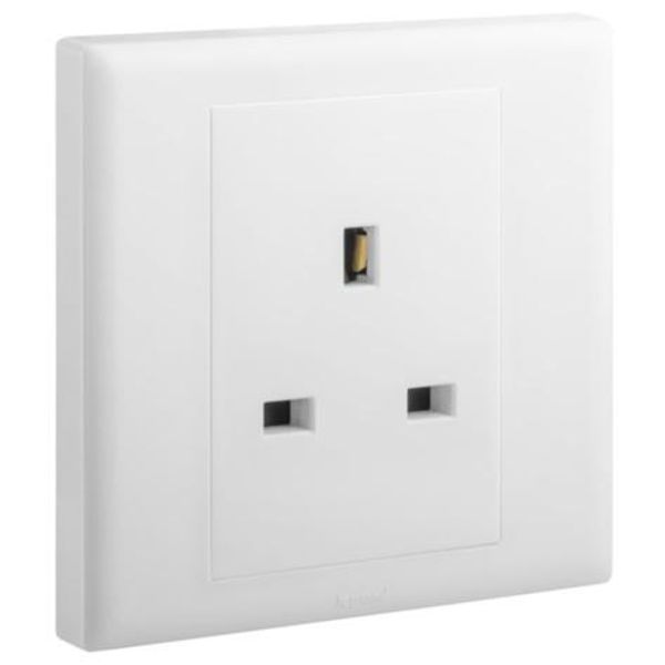 Eloe - 1 gang British Standard 13A unswitched socket - White image 1