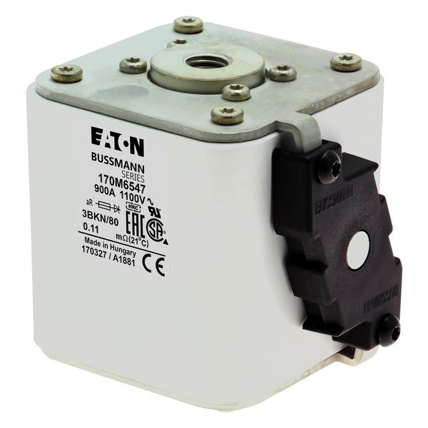 Fuse-link, high speed, 900 A, AC 1100 V, size 3, 76 x 92 x 83 mm, aR, IEC, UL, single indicator image 7